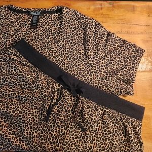 Rene' Rofe' Shortie Pajama Set in Leopard 1X